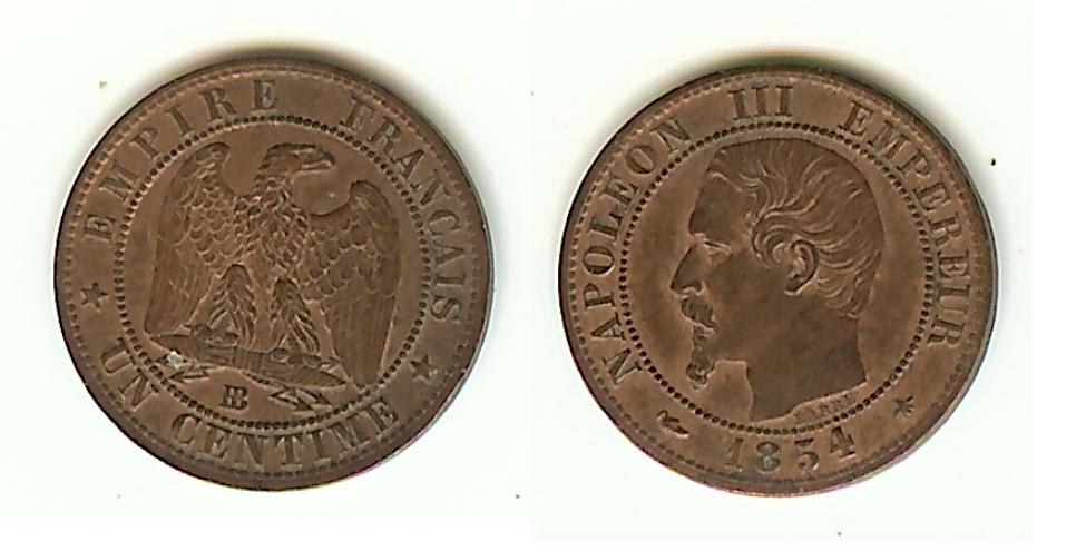 Centime Napoléon III 1854BB EF+